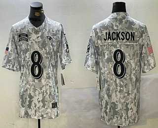 Men's Baltimore Ravens #8 Lamar Jackson Arctic Camo 2024 FUSE Salute to Service Limited Stitched Jersey Dzhi,We sell and wholesale Men's Baltimore Ravens #8 Lamar Jackson Arctic Camo 2024 FUSE Salute to Service Limited Stitched Jersey Dzhi on line form chian!